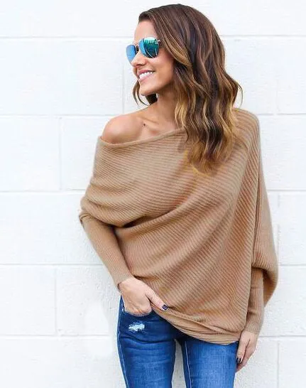 One-Shoulder Long Sleeve Sweater