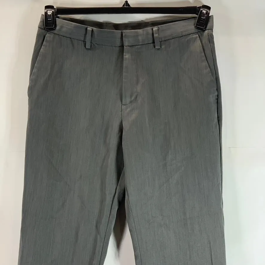 PERRY ELLIS PORTFOLIO Men's Gray Sharkskin Flat Front Dress Pants SZ 32X32