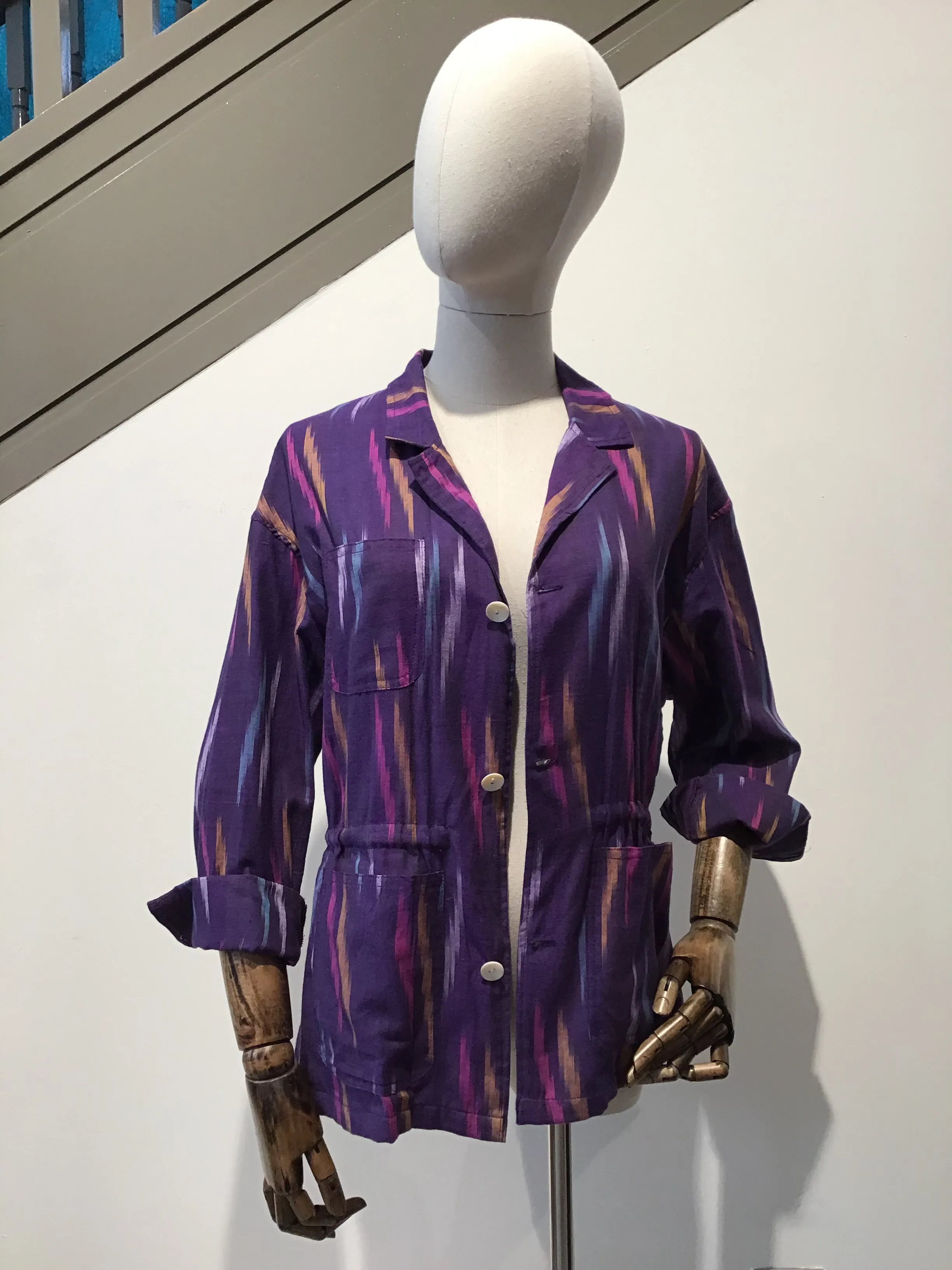 Purple Ikat Safari Jacket