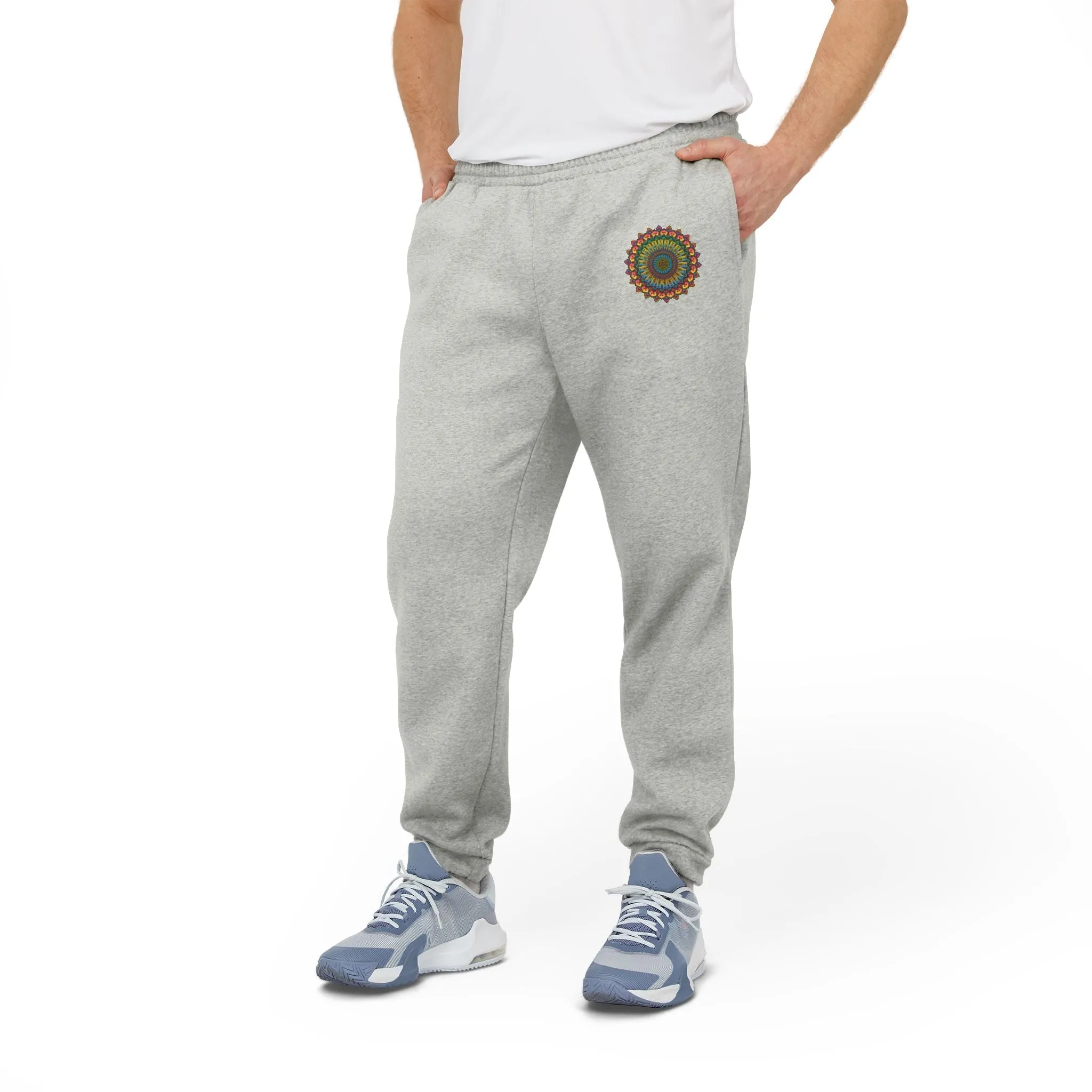 Rainbow Mandala Adidas Fleece Joggers