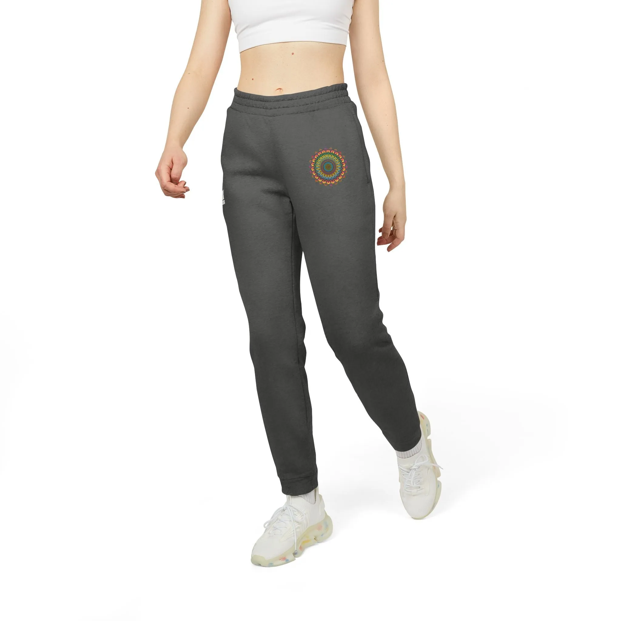 Rainbow Mandala Adidas Fleece Joggers