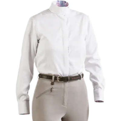 Royal Highness  Equestrian Herringbone Coolmax Wrap Collar Shirt - 68200