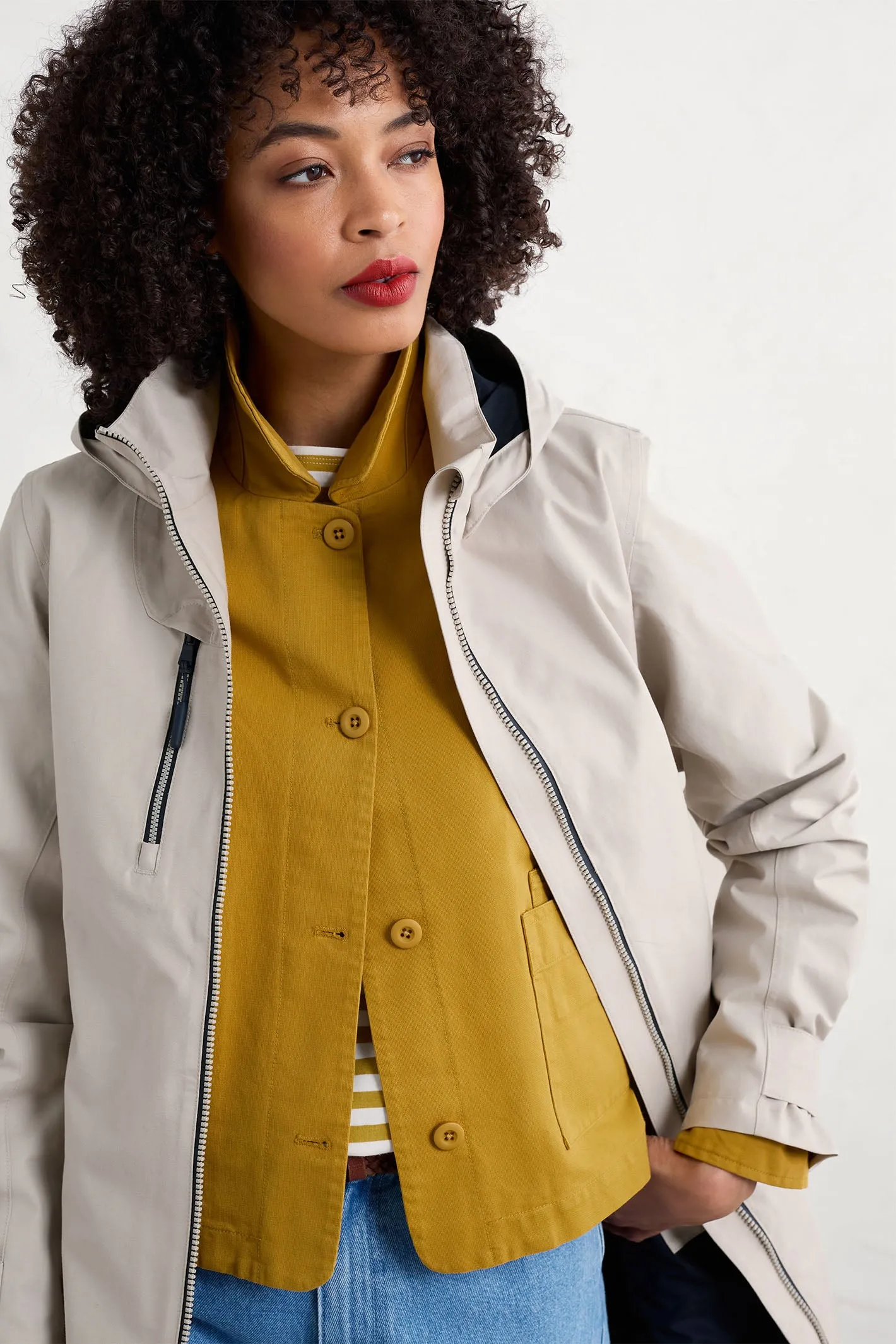 Seasalt Coverack Waterproof Coat II Regular Driftwood Stone RN33228R