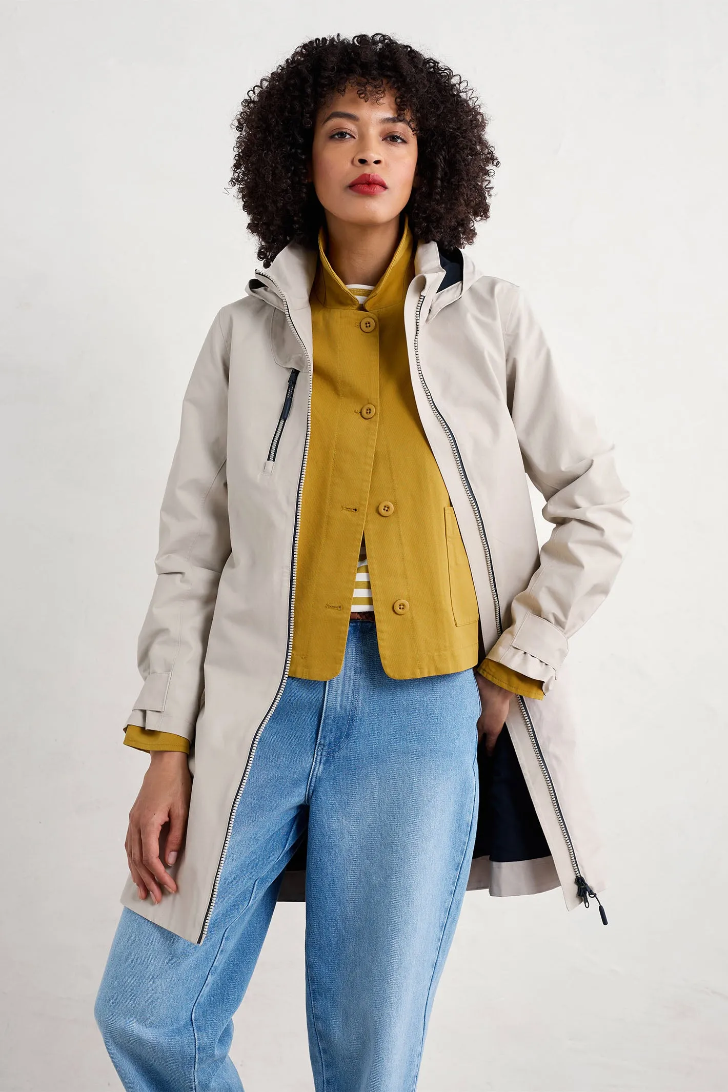 Seasalt Coverack Waterproof Coat II Regular Driftwood Stone RN33228R