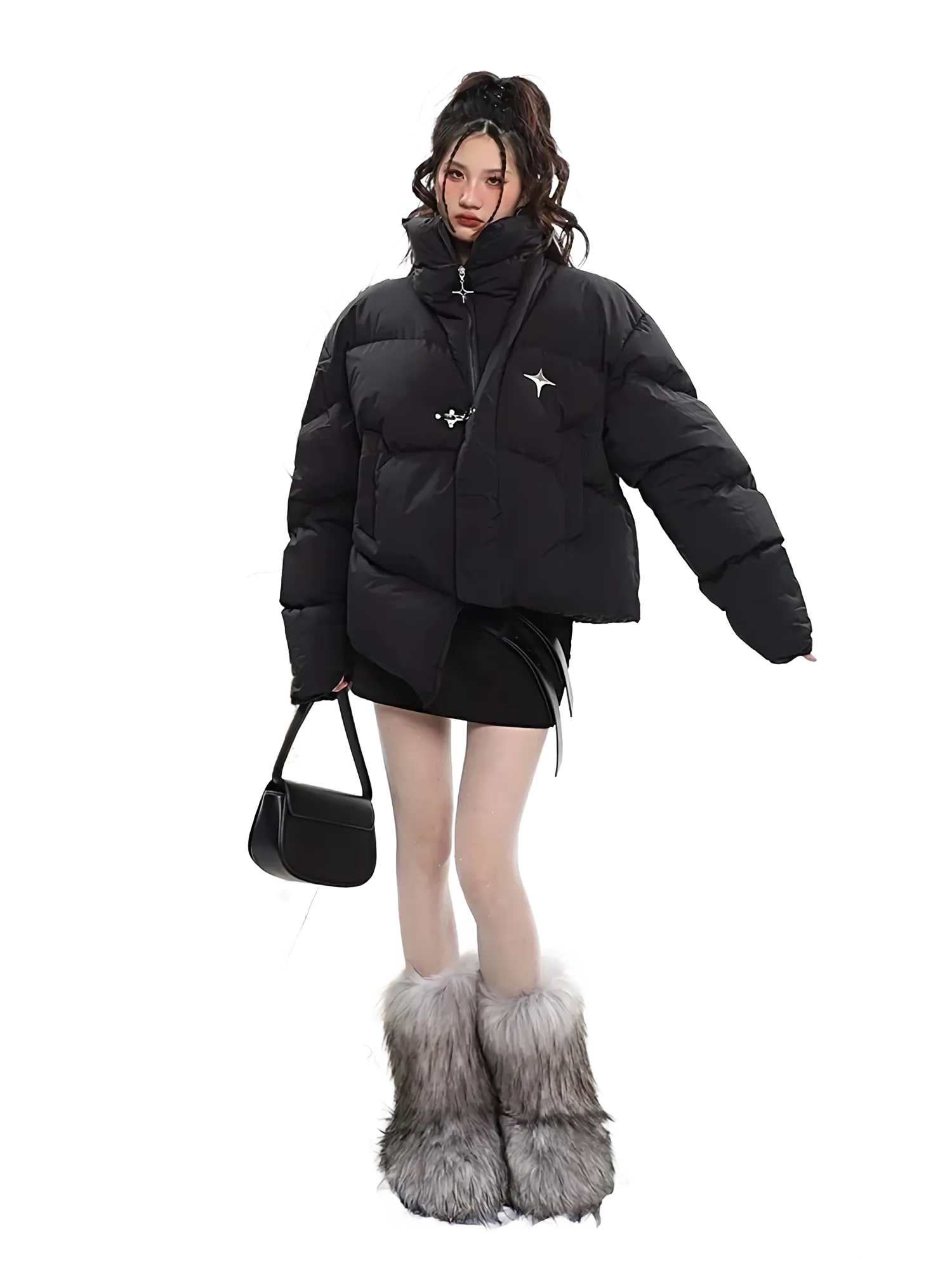 'Stella' Asymmetric Puffer Jacket
