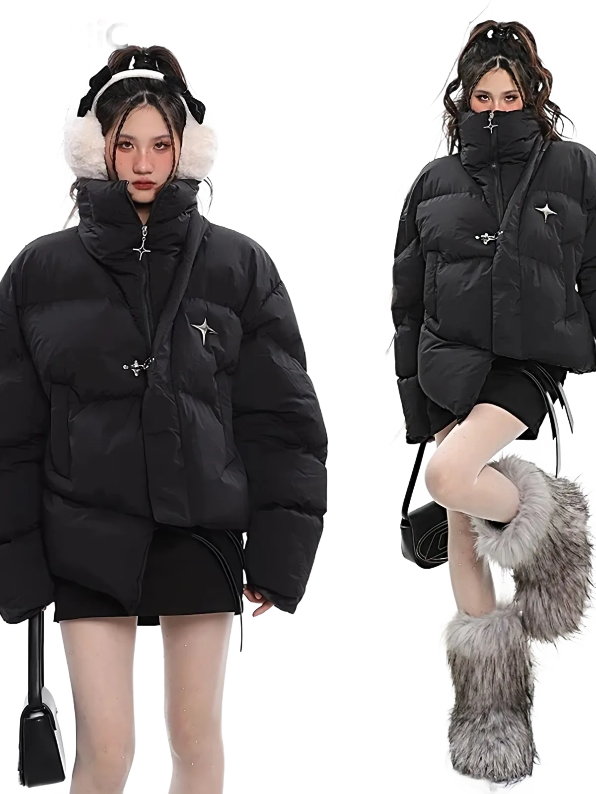 'Stella' Asymmetric Puffer Jacket