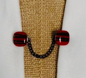 Sweater Clips Square Vintage Sweater Clip for Cardigan Clasp Minimalist Chain Clip Kimono Jewelry Gift for Mom Gifts for Her by Fabulici