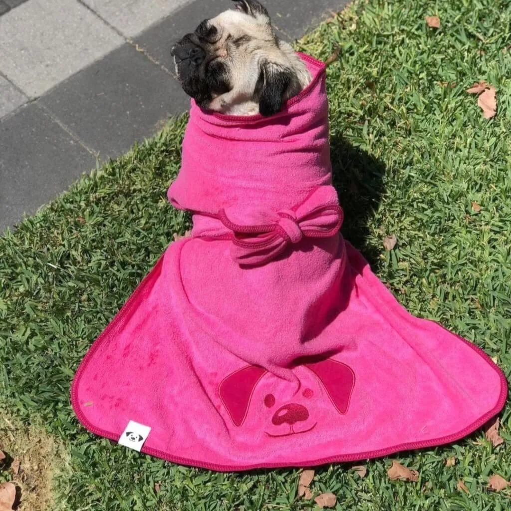 The Splish Splash Dog Drying Coat | Dazzling Pink