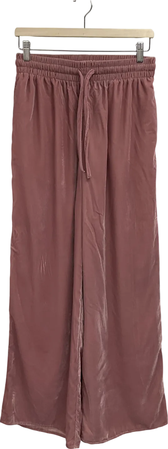 Topshop Pink Velvet Tie Waist Joggers UK 10