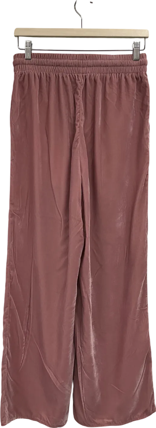 Topshop Pink Velvet Tie Waist Joggers UK 10