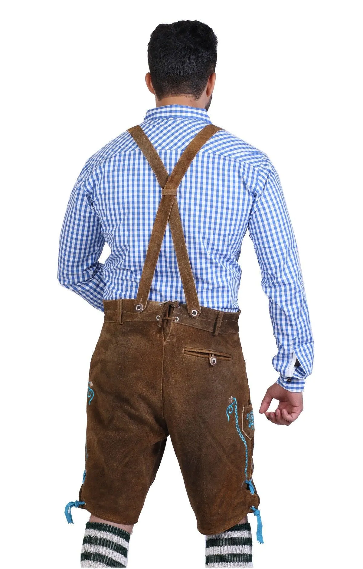 Traditional German Lederhosen Brown Rose