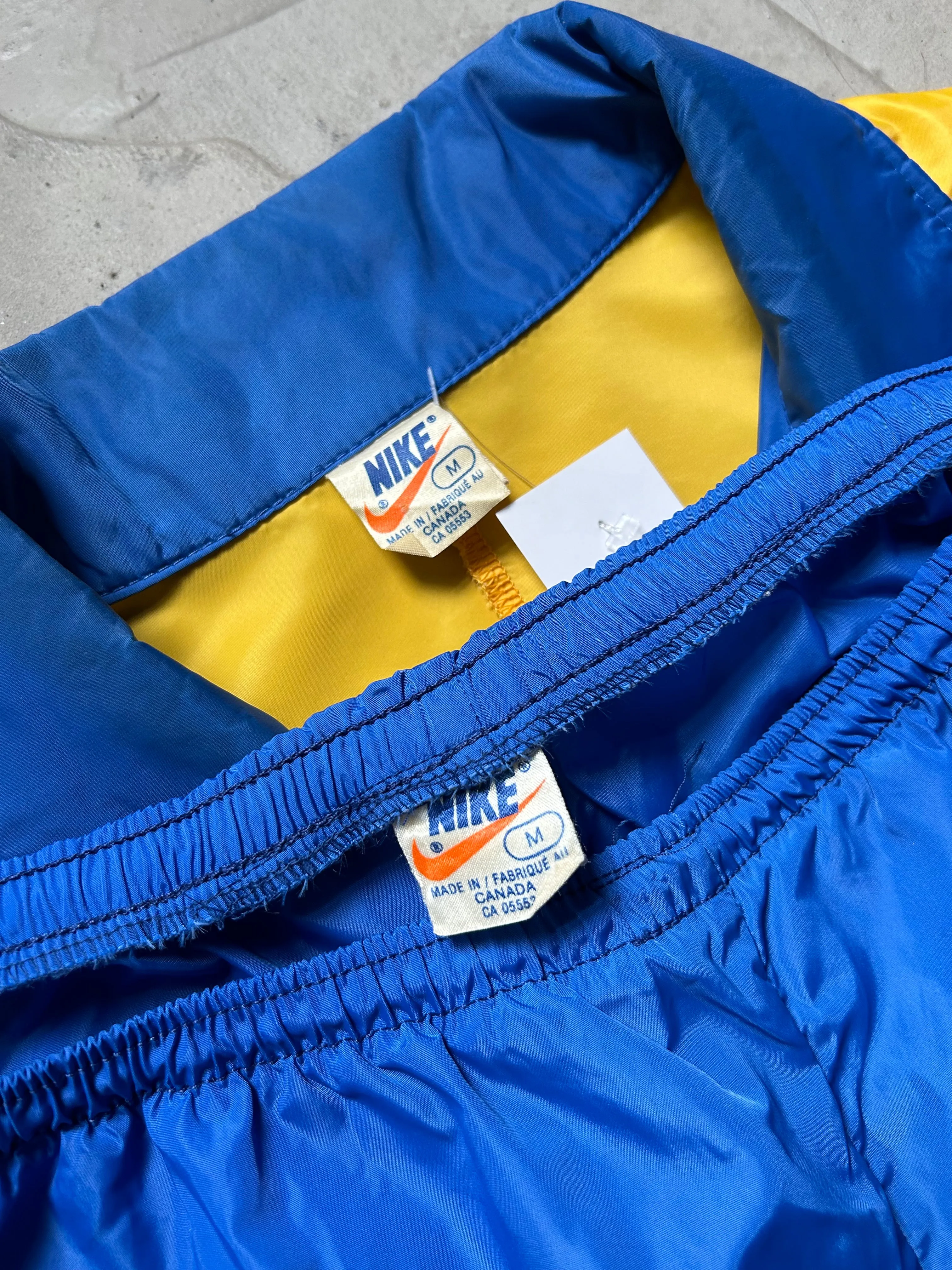 Vintage 70's Nike Blue & Yellow Windbreaker & Pant Set