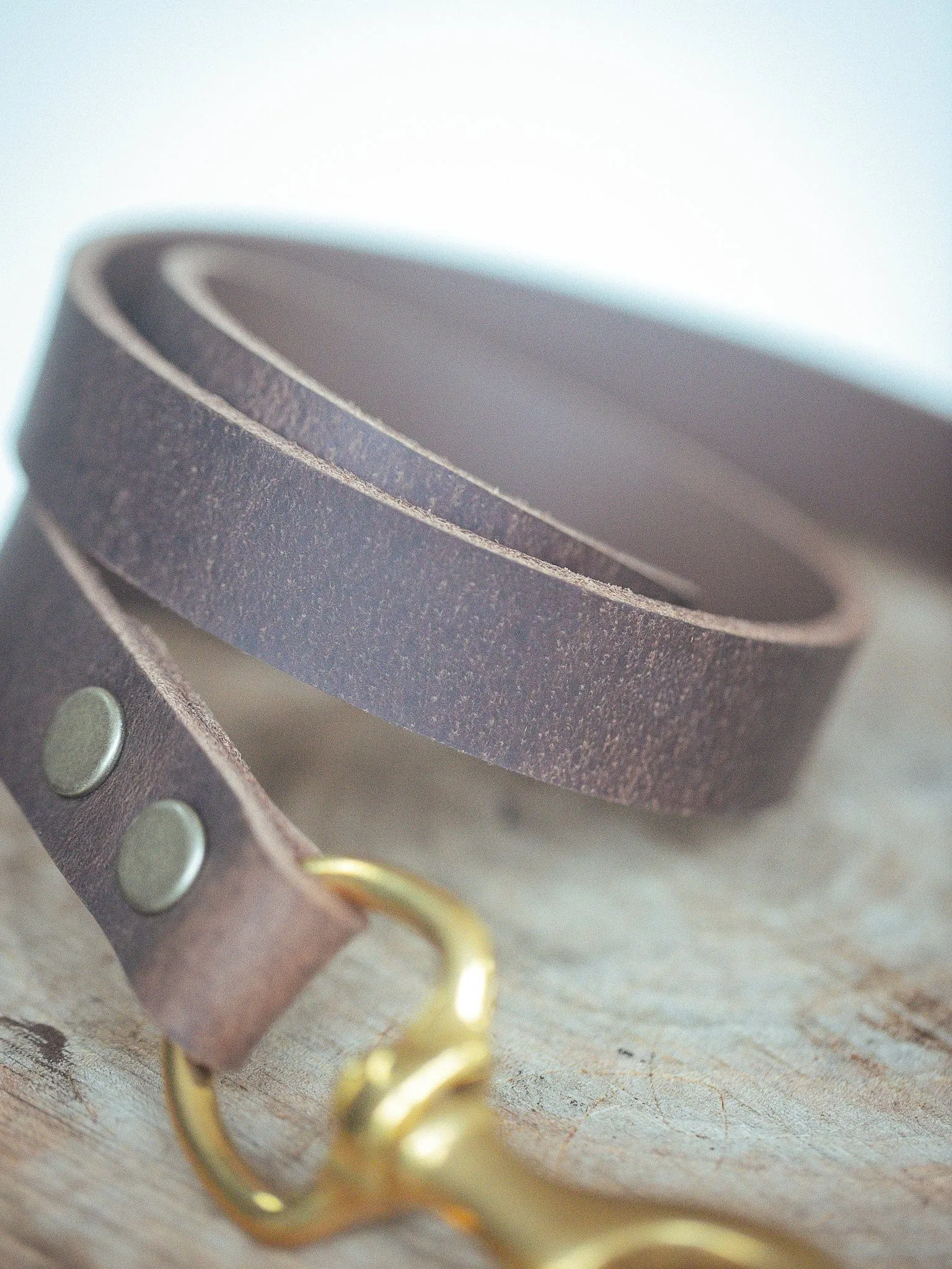 Wide Dog Leash 25mm - Vintage Brown
