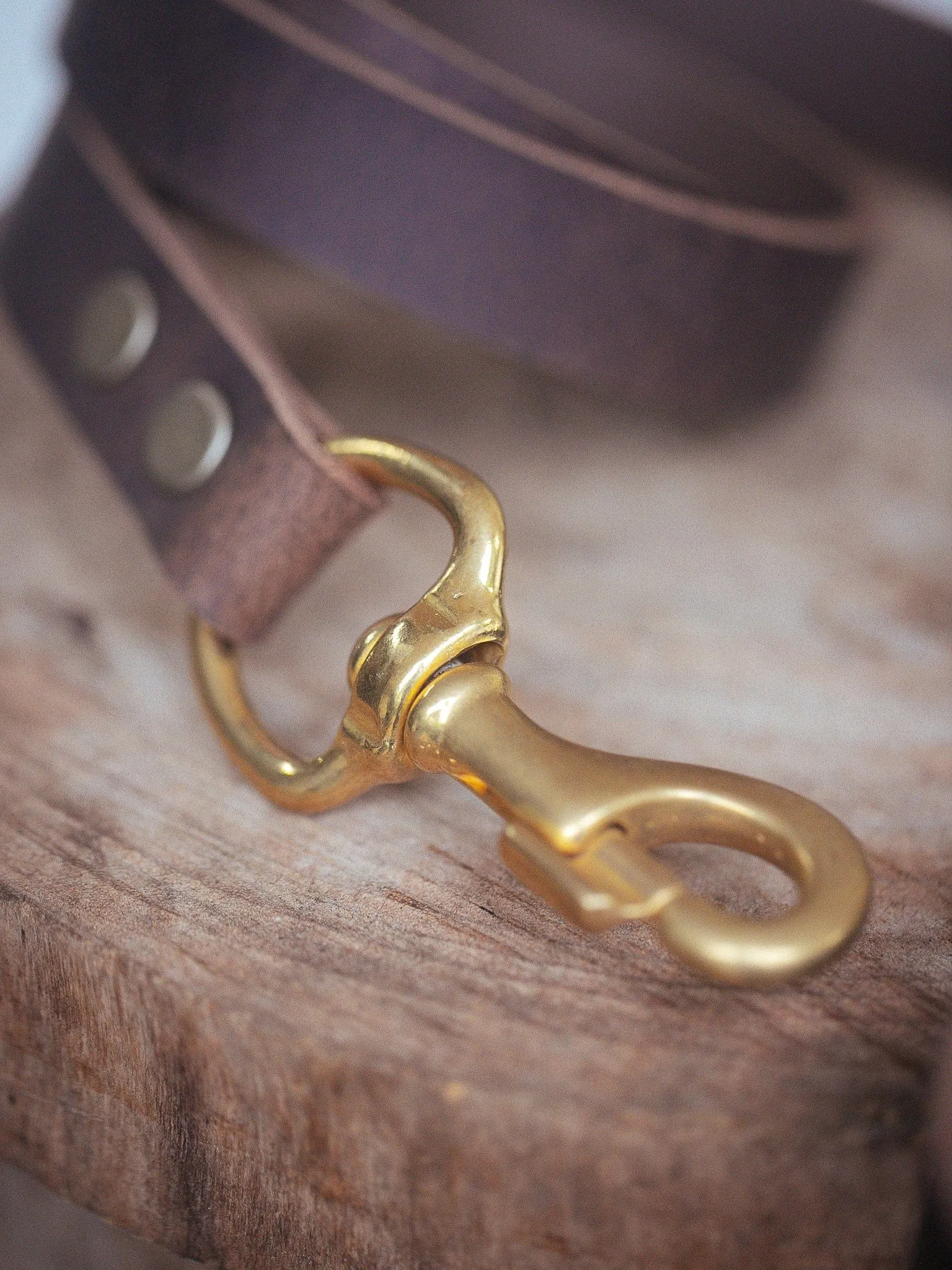 Wide Dog Leash 25mm - Vintage Brown