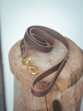 Wide Dog Leash 25mm - Vintage Brown