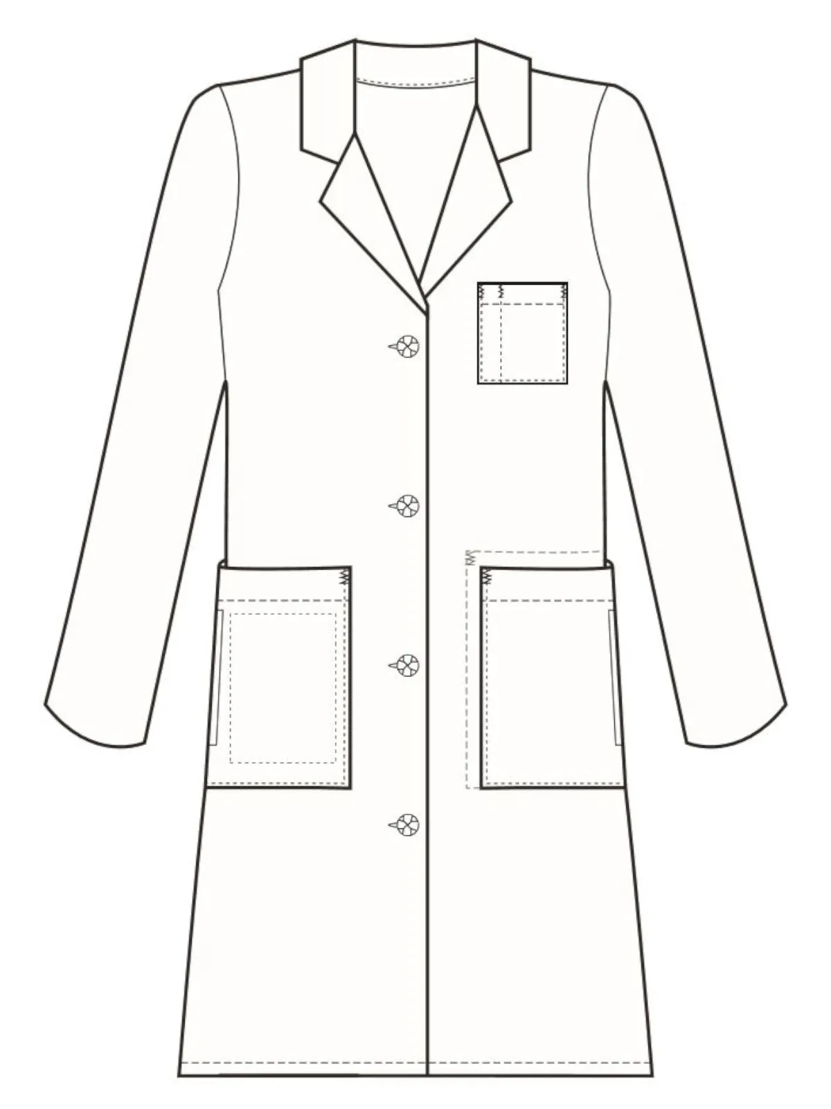 Women's Knot Button Five-Pocket 38" iPad® Lab Coat
