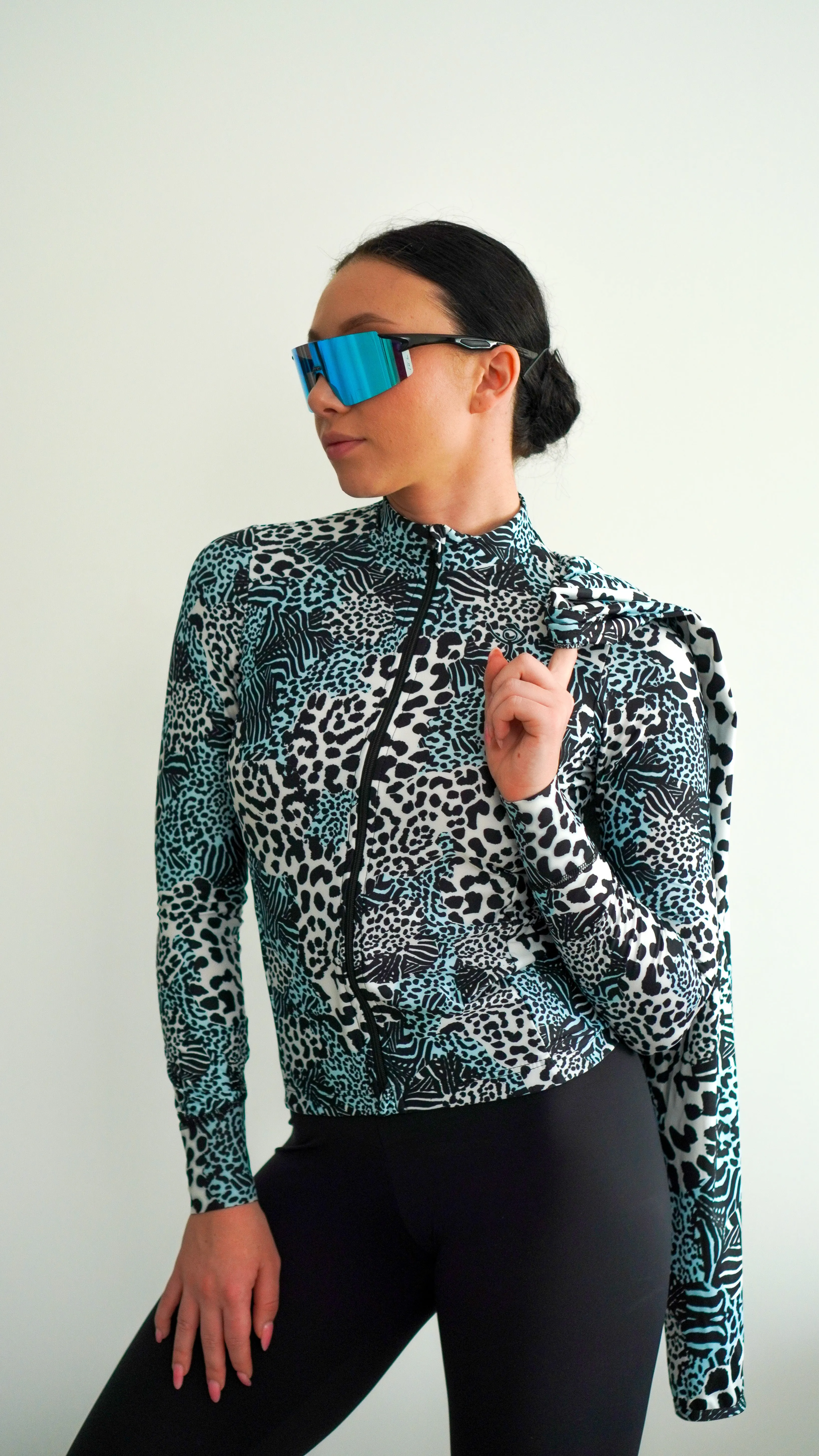 Women's Windbreaker Jacket- Snow Leopard