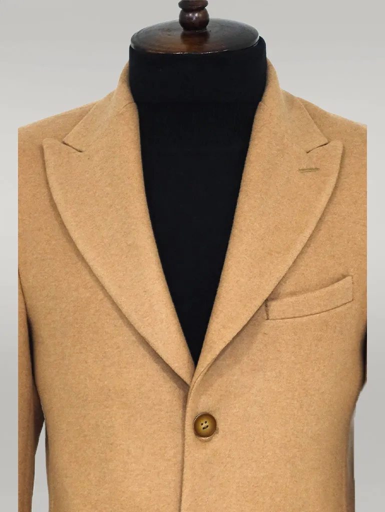 WSS Wide Lapel Wool Cream Men Coat  - Singen