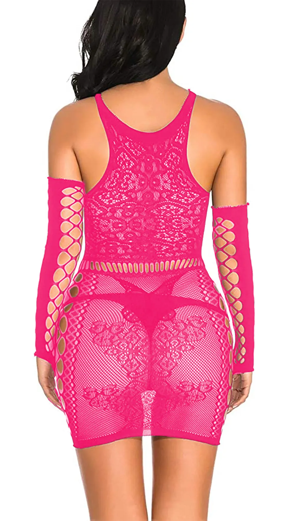 Xs and Os Women's Fishnet Babydoll Lingerie with Sleeves