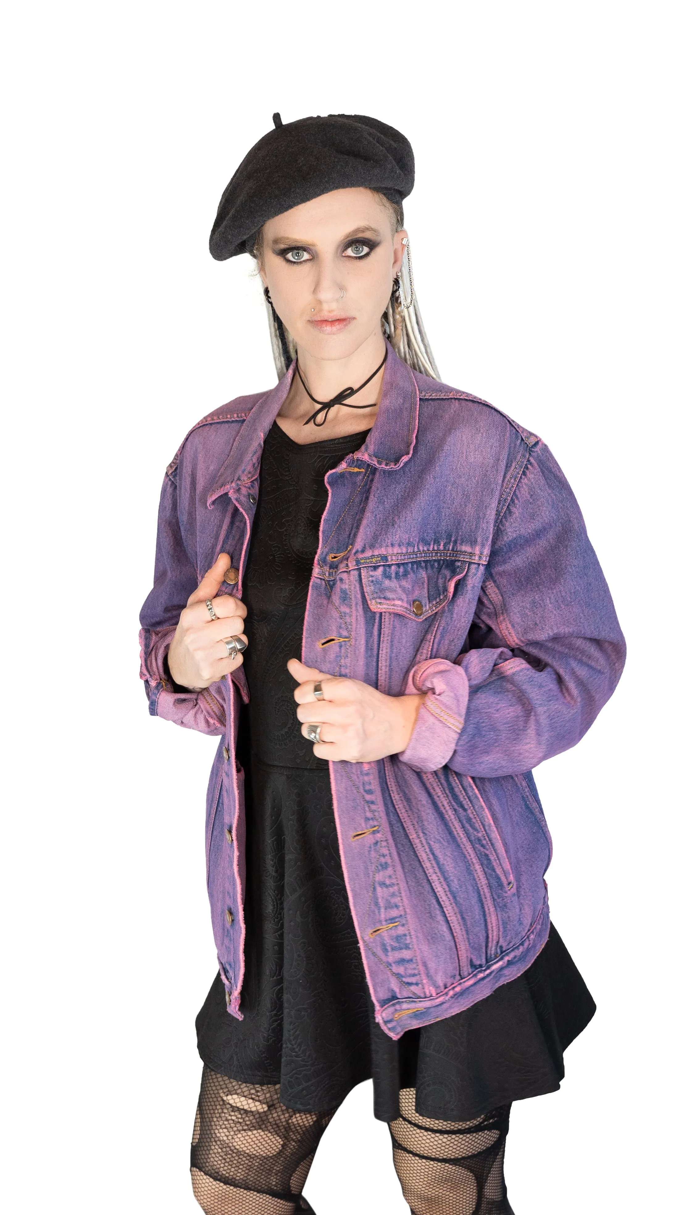 Youth graffiti hand painted denim jacket | Unisex size L